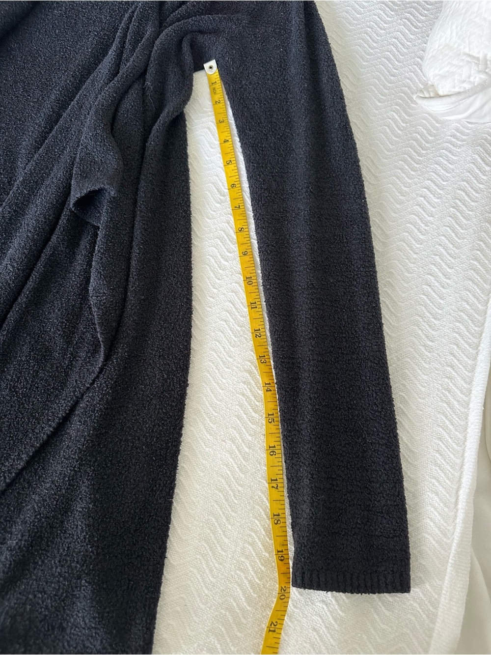 Barefoot Dreams Bamboo Women's Open-Front Drape Cardigan Sweater - Black S/M - Picture 5 of 6
